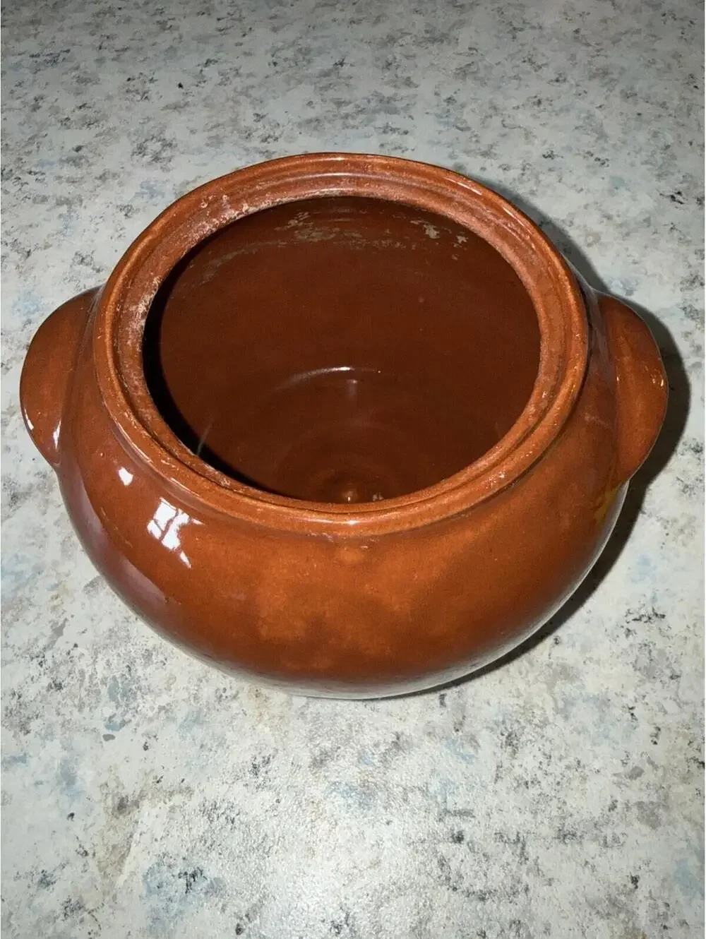 Vintage Bean Pot Handle Rustic Earthenware Bowl 10 Inch, Country, Cottage Core